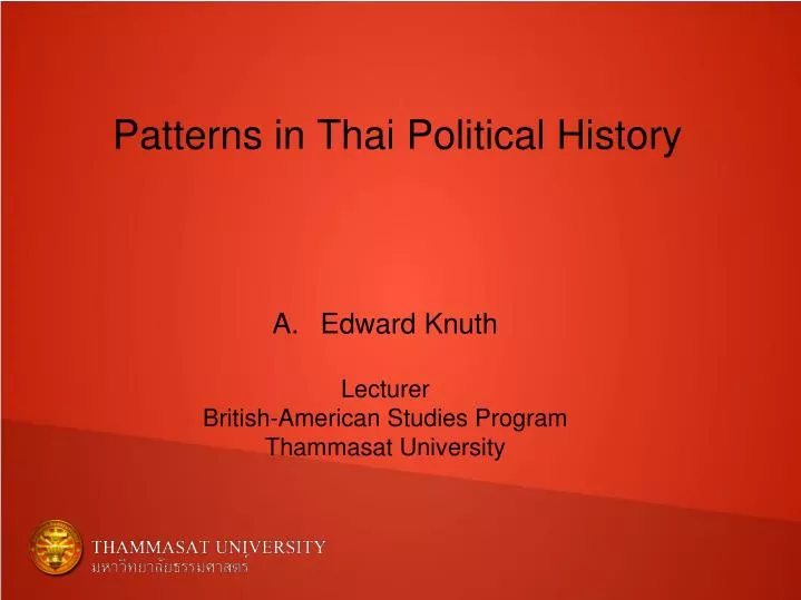 edward knuth lecturer british american studies program thammasat university