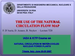 THE USE OF THE NATURAL CIRCULATION FLOW MAP