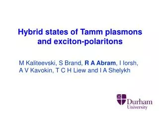 Hybrid states of Tamm plasmons and exciton-polaritons