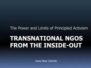Transnational NGOs from the Inside-Out