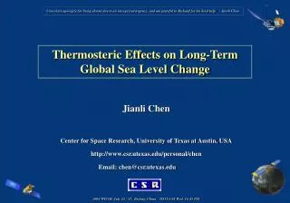 Thermosteric Effects on Long-Term Global Sea Level Change