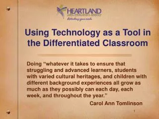 Using Technology as a Tool in the Differentiated Classroom