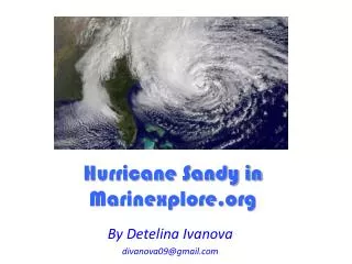 Hurricane Sandy in Marinexplore