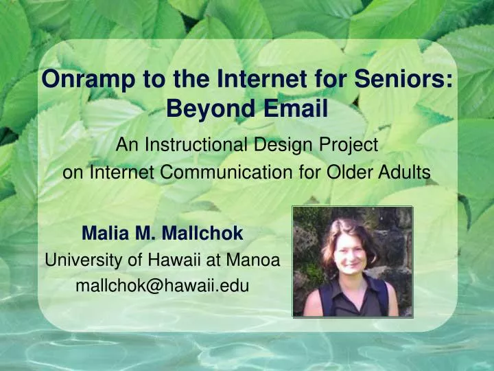 onramp to the internet for seniors beyond email