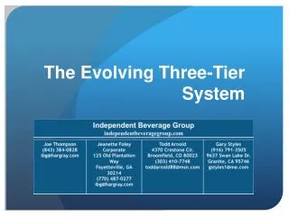 The Evolving Three-Tier System