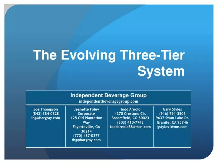 the evolving three tier system
