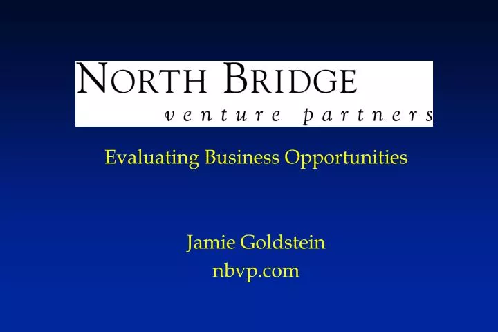 evaluating business opportunities jamie goldstein nbvp com
