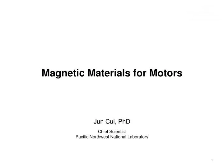 magnetic materials for motors