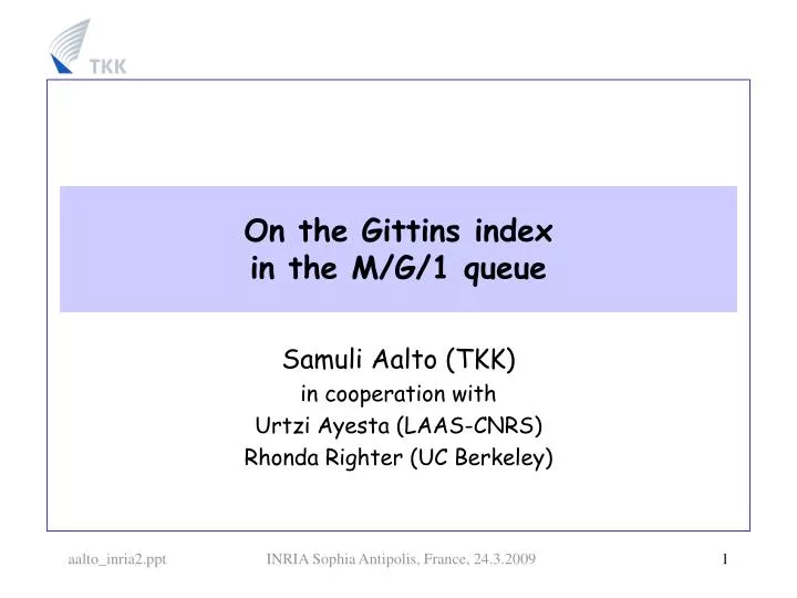 on the gittins index in the m g 1 queue
