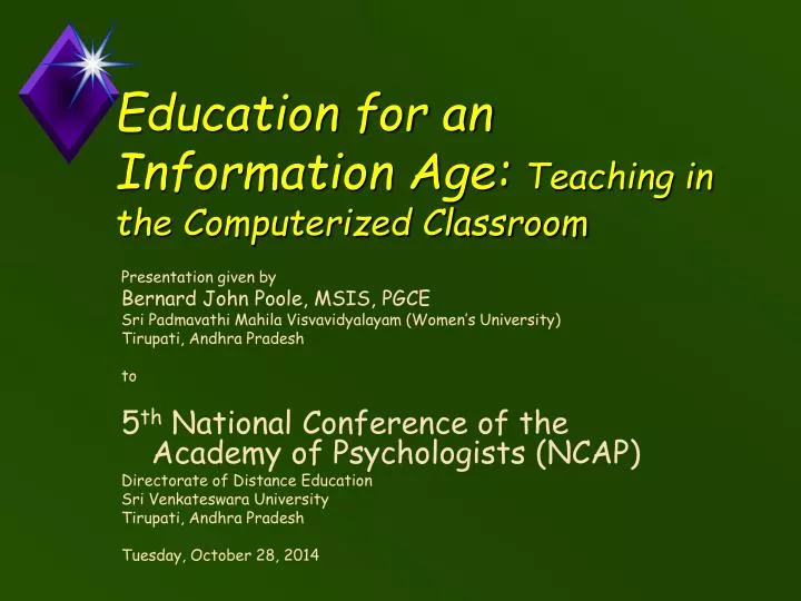 education for an information age teaching in the computerized classroom