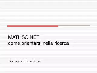 mathscinet come orientarsi nella ricerca