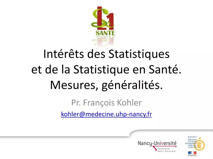 int r ts des statistiques et de la statistique en sant mesures g n ralit s