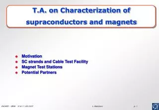 T.A. on Characterization of supraconductors and magnets