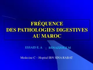 fr quence des pathologies digestives au maroc