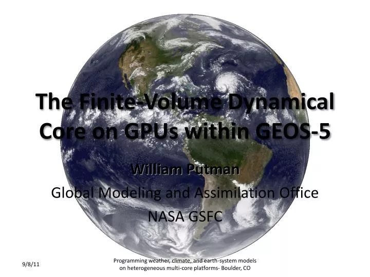 the finite volume dynamical core on gpus within geos 5