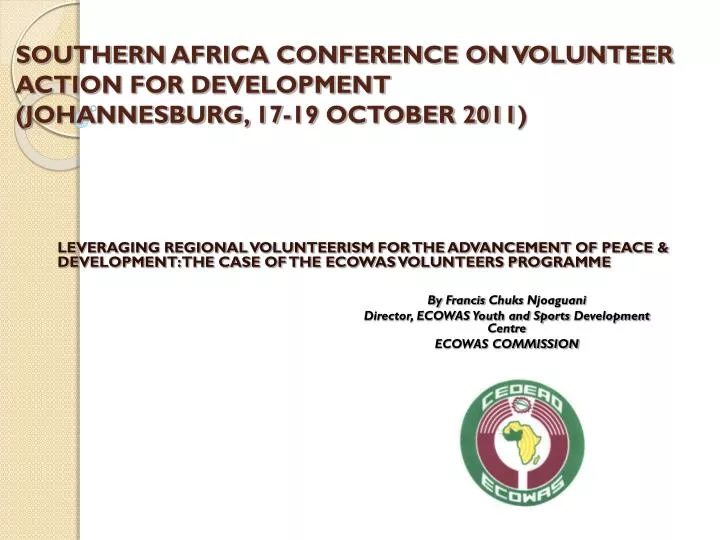 southern africa conference on volunteer action for development johannesburg 17 19 october 2011
