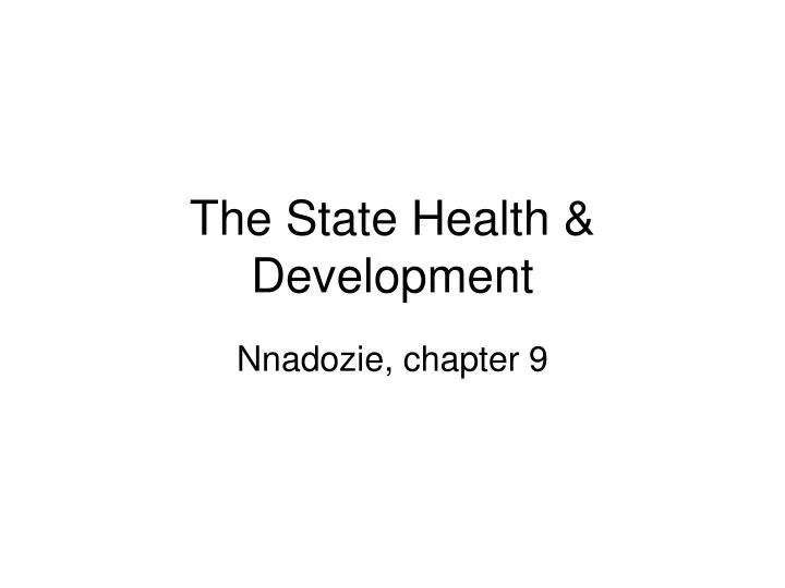 the state health development