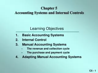 Chapter 5 Accounting Systems and Internal Controls