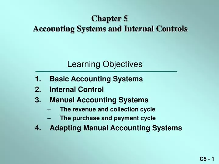 chapter 5 accounting systems and internal controls