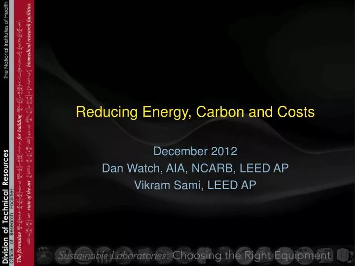reducing energy carbon and costs