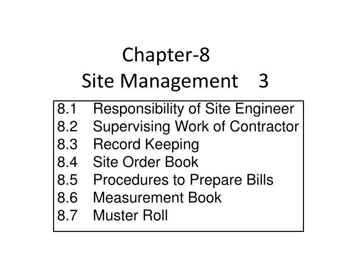 chapter 8 site management 3