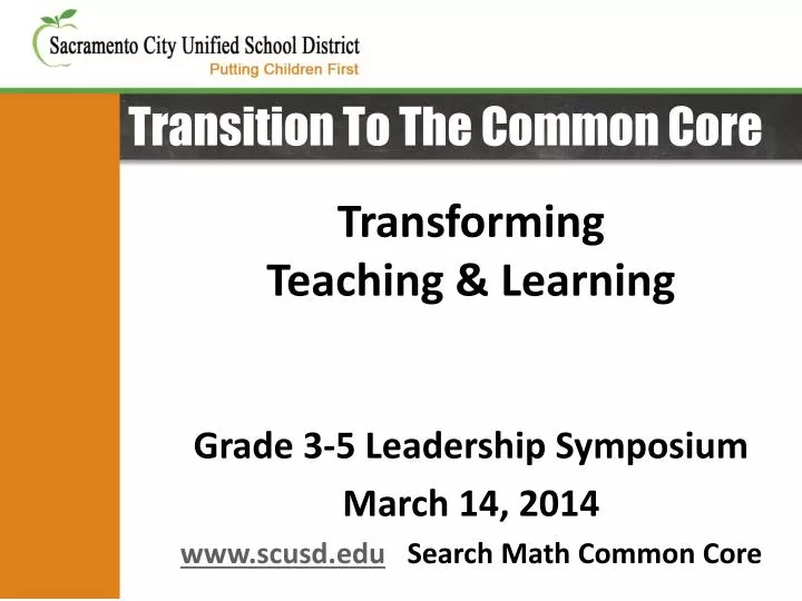 transition to the common core