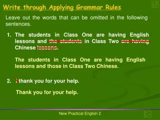 Write through Applying Grammar Rules