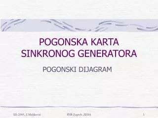 pogonska karta sinkronog generatora