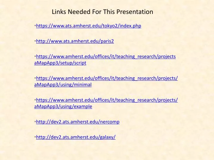 links needed for this presentation