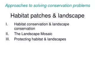 Habitat patches &amp; landscape