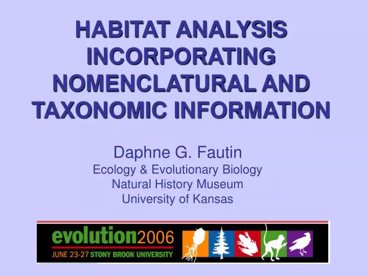 habitat analysis incorporating nomenclatural and taxonomic information