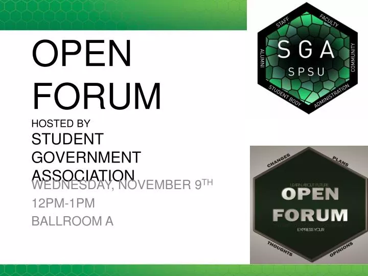 open forum hosted by student government association