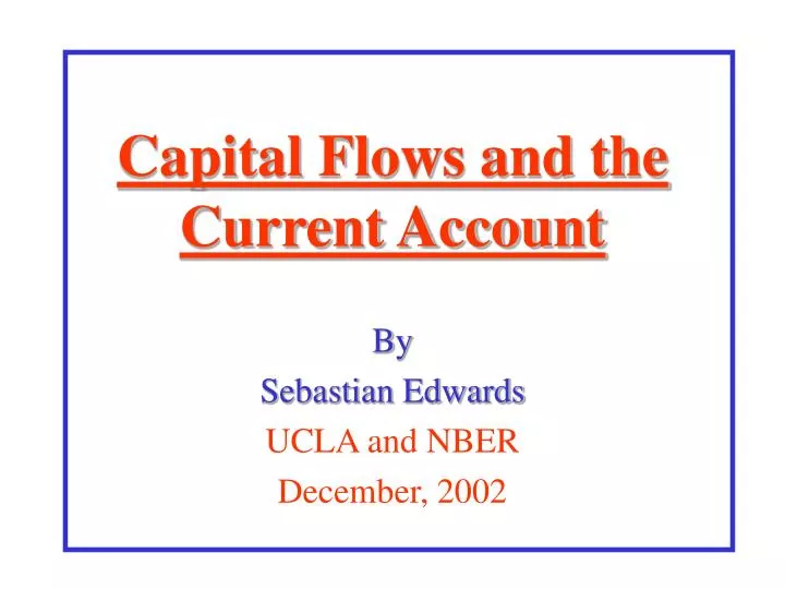 capital flows and the current account