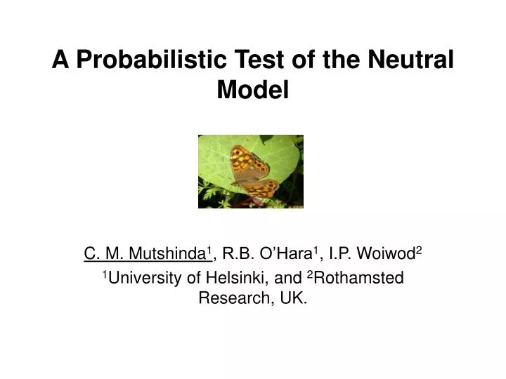 a probabilistic test of the neutral model