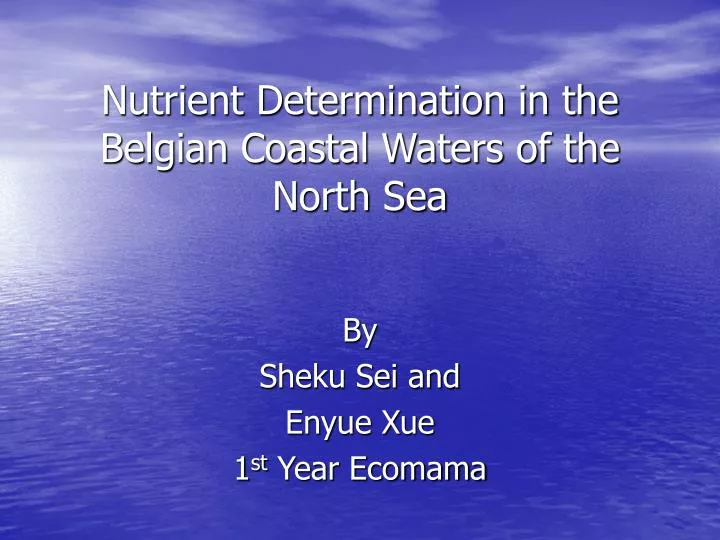 nutrient determination in the belgian coastal waters of the north sea