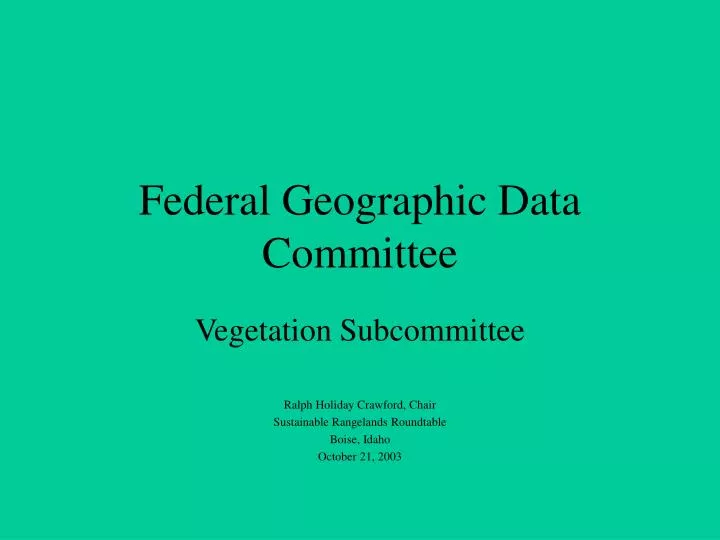federal geographic data committee