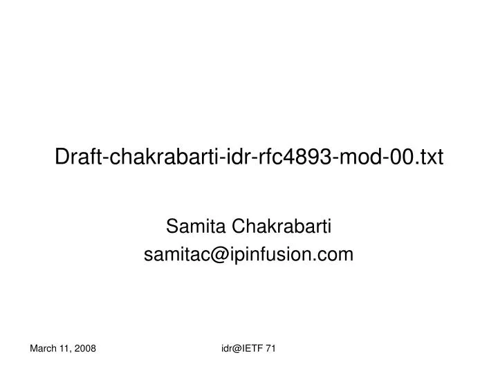 draft chakrabarti idr rfc4893 mod 00 txt