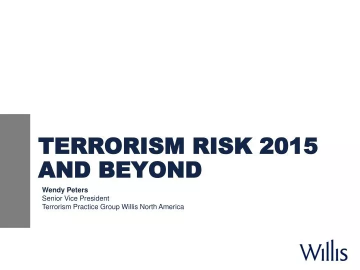 terrorism risk 2015 and beyond