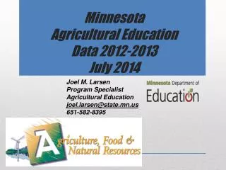 Minnesota Agricultural Education Data 2012-2013 July 2014
