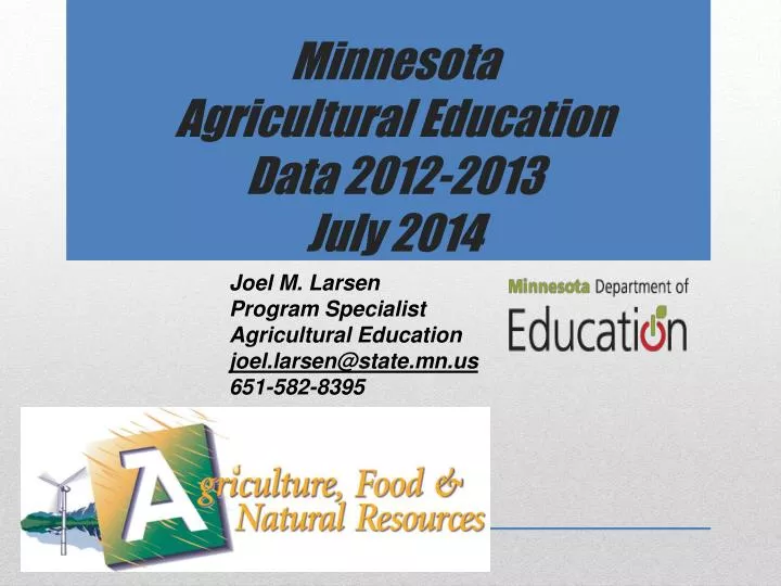 minnesota agricultural education data 2012 2013 july 2014