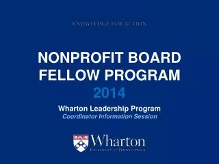 Nonprofit Board Fellow Program 2014
