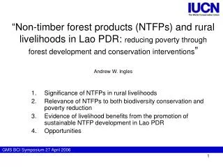 Significance of NTFPs in rural livelihoods