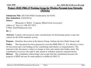 Project: IEEE P802.15 Working Group for Wireless Personal Area Networks (WPANs)