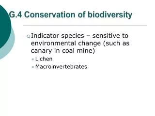 G.4 Conservation of biodiversity