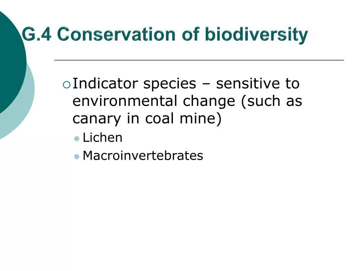 g 4 conservation of biodiversity