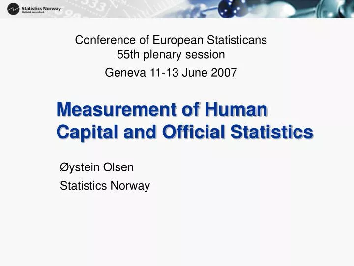 measurement of human capital and official statistics