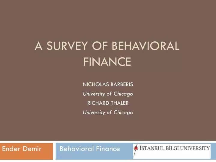 a survey of behavioral finance