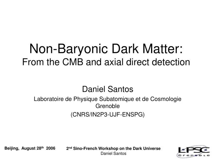 non baryonic dark matter from the cmb and axial direct detection