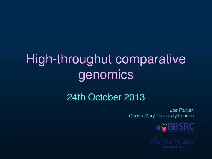 high throughut comparative genomics