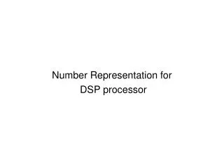 Number Representation for DSP processor